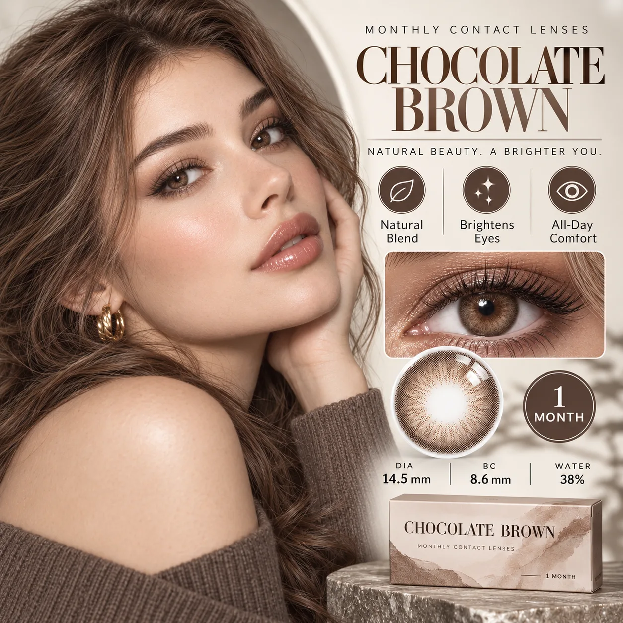 Aurea Dollydream Hazel Monthly Colored Contact Lenses Hazel Monatslinsen farbige Kontaktlinsen