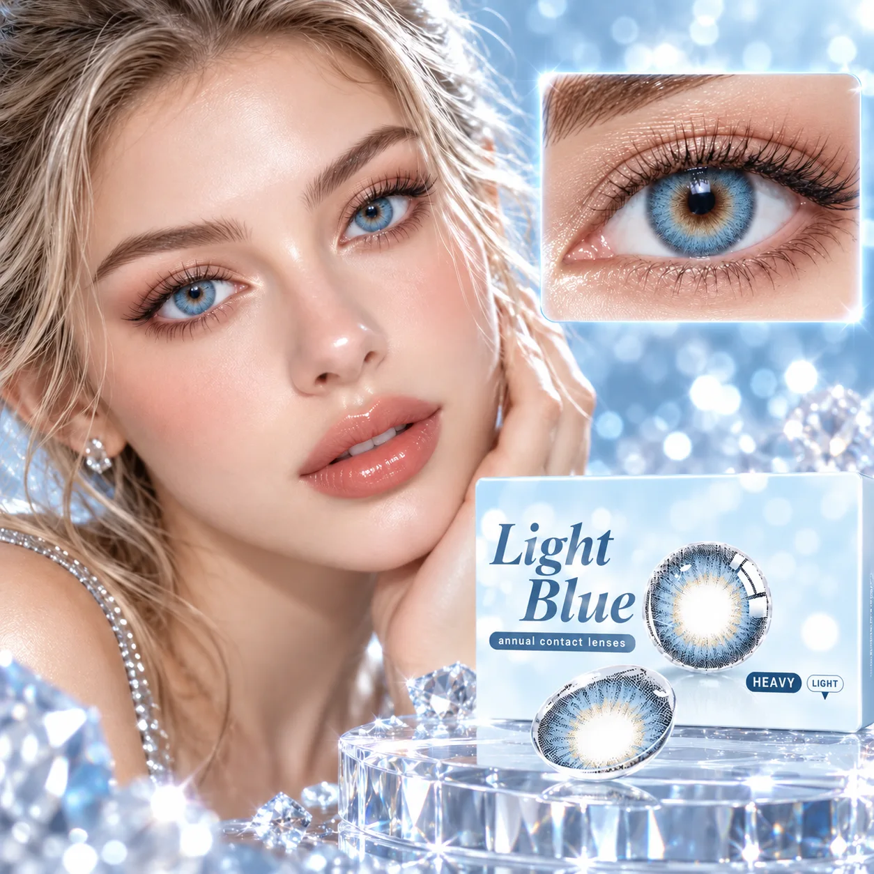 Aurea Dollydream Blue Daily Colored Contact Lenses Blue Tageslinsen farbige Kontaktlinsen 4