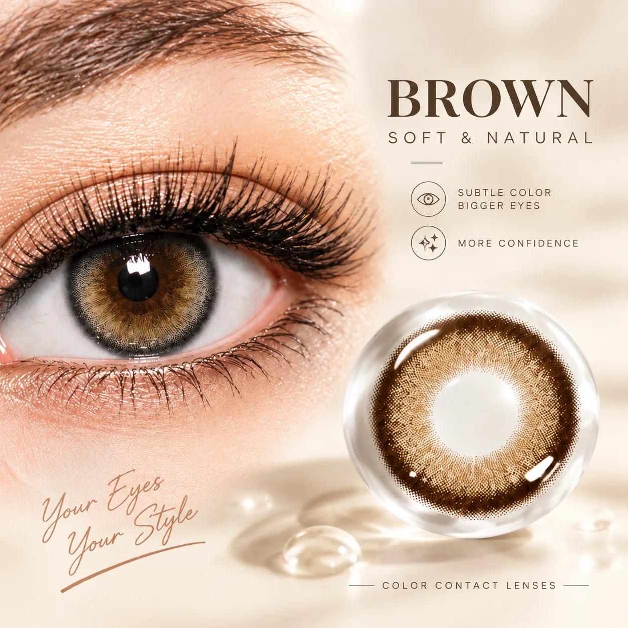 NOVA EYE Series Monthly Disposable Contact Lenses Brown Tageslinsen farbige Kontaktlinsen