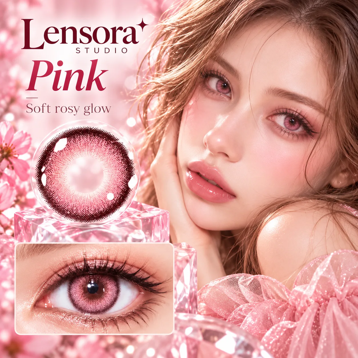 NOVA EYE Flipped Pink Half-Yearly Colored Contact Lenses Pink Half-Yearly colored contact lenses
