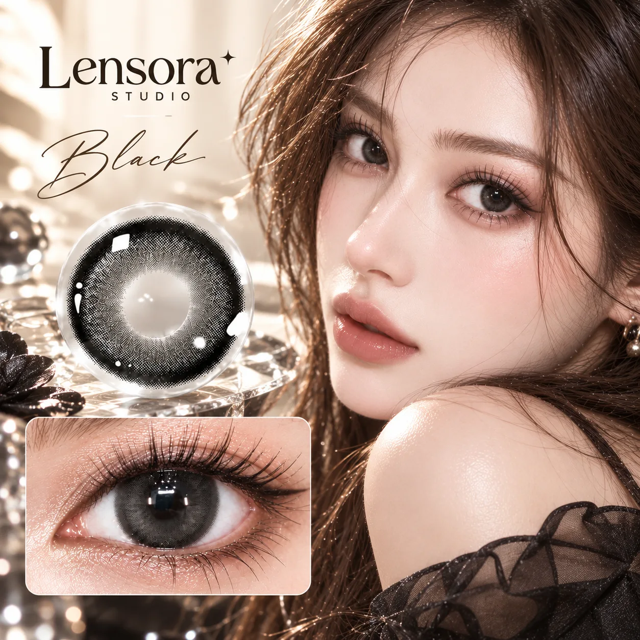 Aurea Halo Black Half-Yearly Colored Contact Lenses Black Half-Yearly farbige Kontaktlinsen
