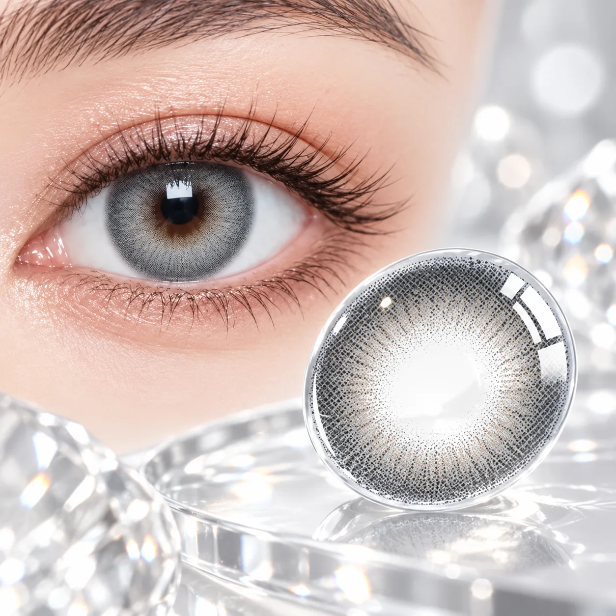 Lensora Studio Air Grey Monthly Colored Contact Lenses Grey Monthly colour contact lenses 3