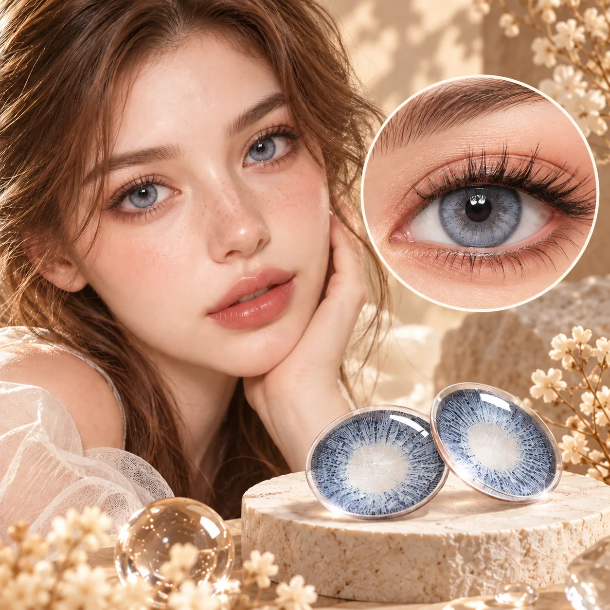 Aurea Halo Blue Monthly Colored Contact Lenses Green Monatslinsen farbige Kontaktlinsen