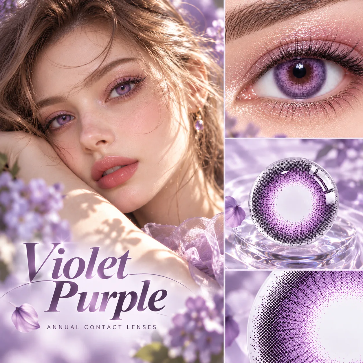 Lensora Studio Air Purple Monthly Colored Contact Lenses パープル マンスリー カラコン 4