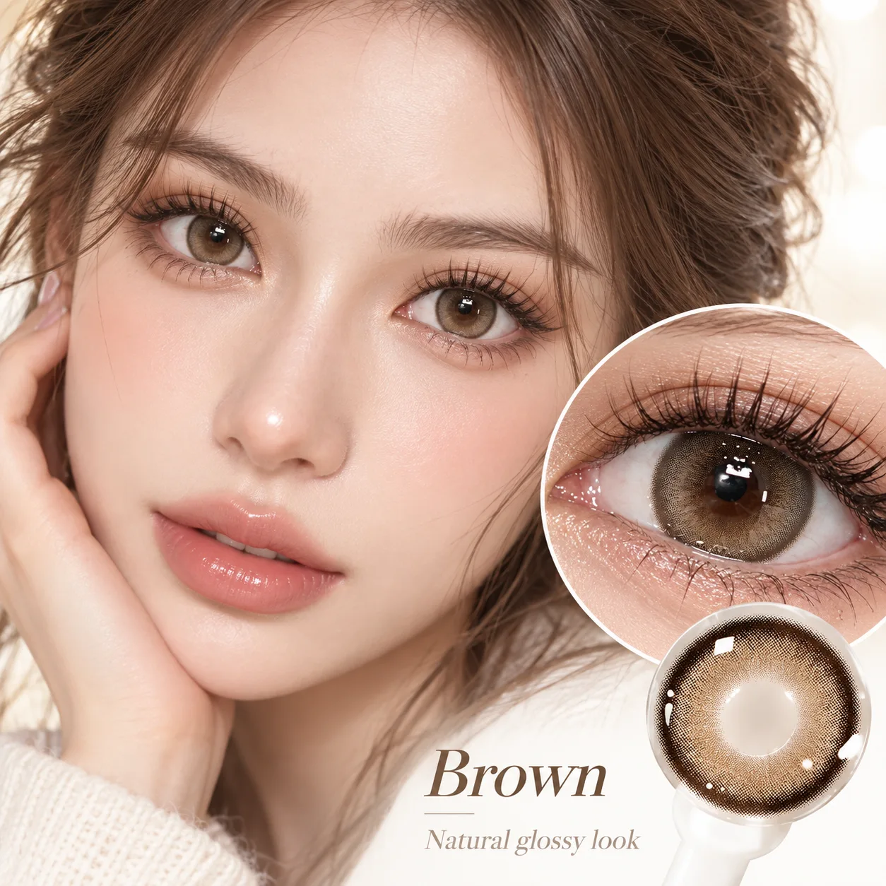 NOVA EYE Flipped Brown Daily Colored Contact Lenses ブラウン ワンデー カラコン 4