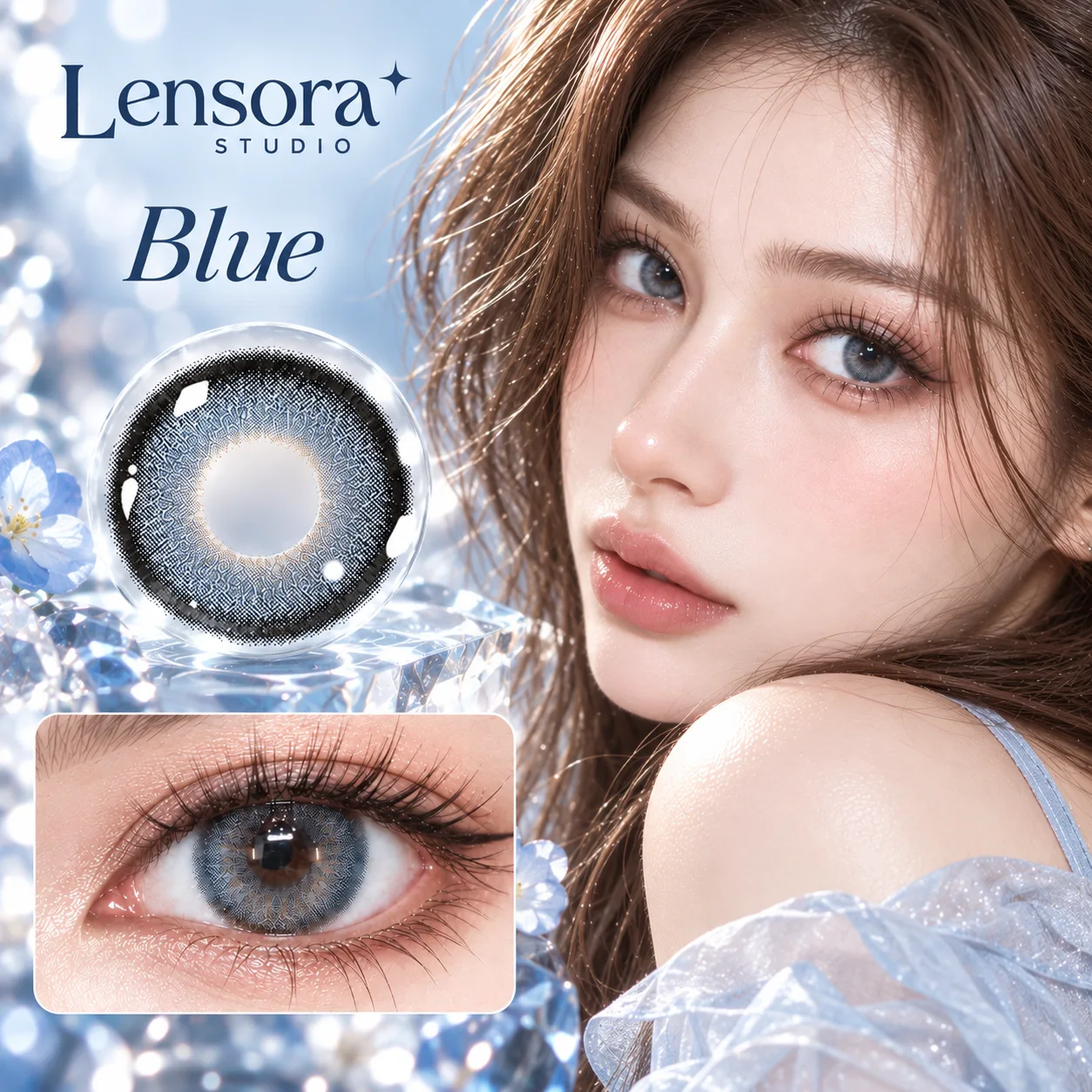 NOVA EYE After School Blue Half-Yearly Colored Contact Lenses Blue Half-Yearly farbige Kontaktlinsen