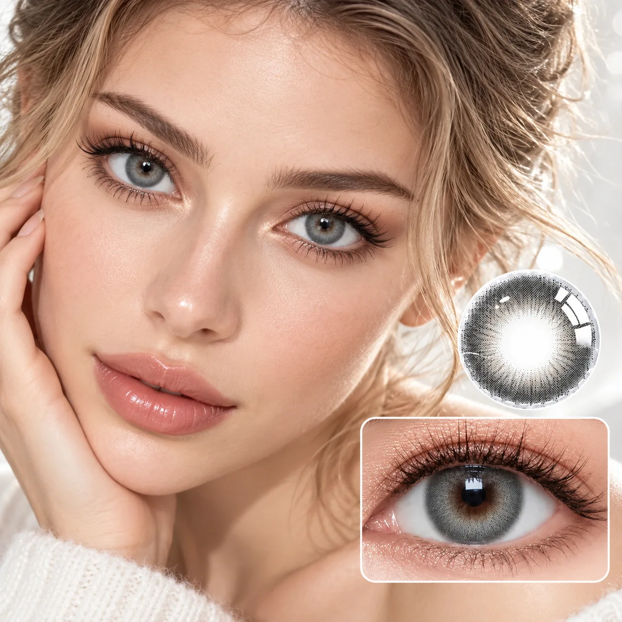 Lensora Studio Air Grey Monthly Colored Contact Lenses Grey Monthly colour contact lenses 4