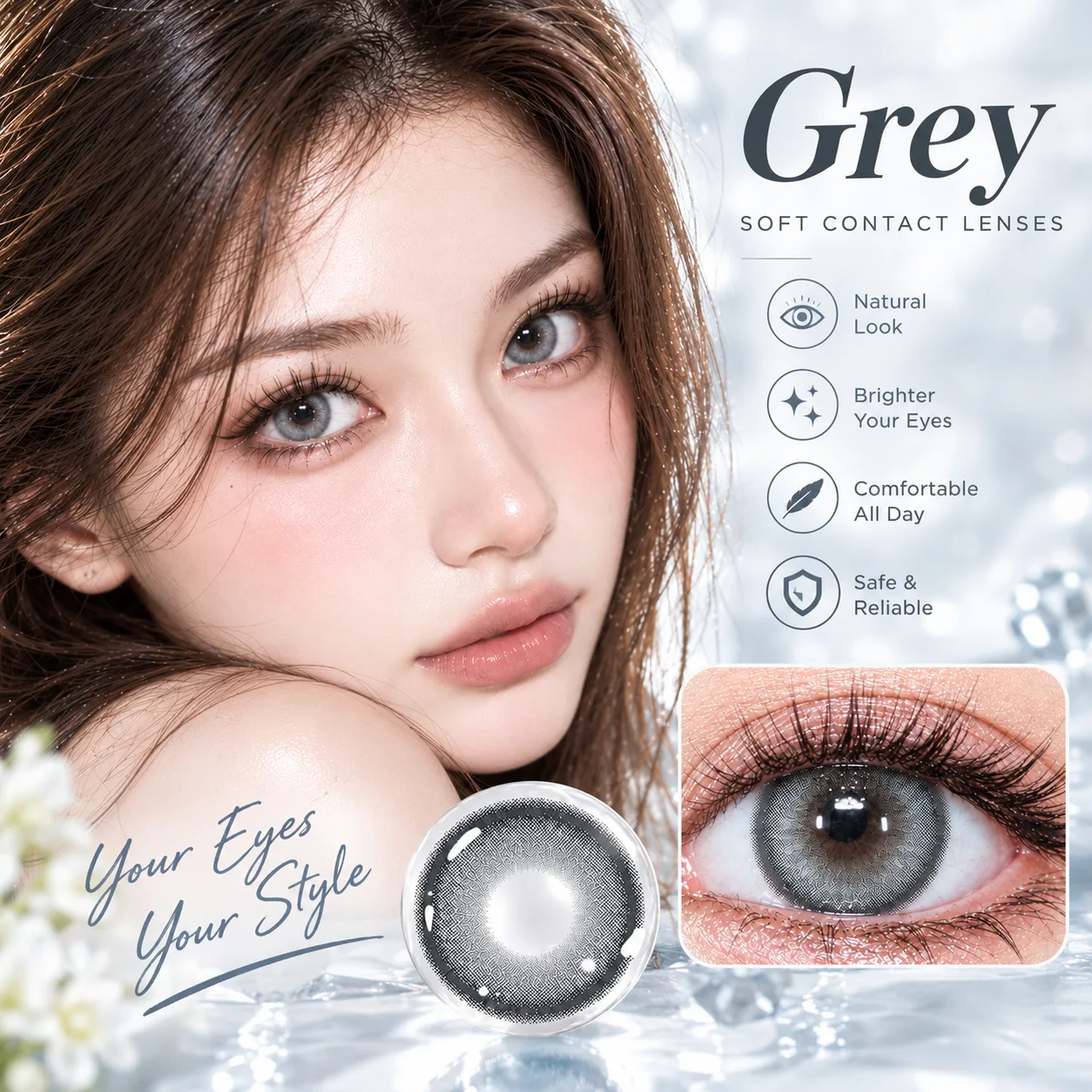 Aurea Halo Series Half-Yearly Disposable Contact Lenses Brown Tageslinsen farbige Kontaktlinsen 5