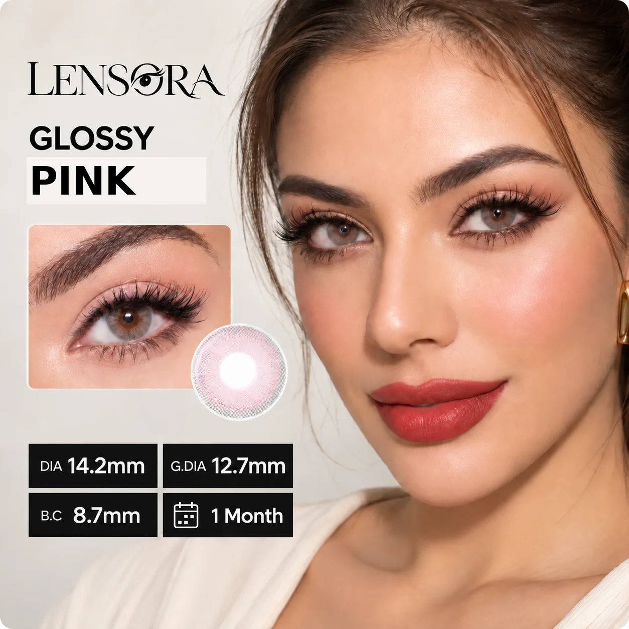 Lensora Studio Lovely Pink Monthly Colored Contact Lenses Black Monthly colored contact lenses