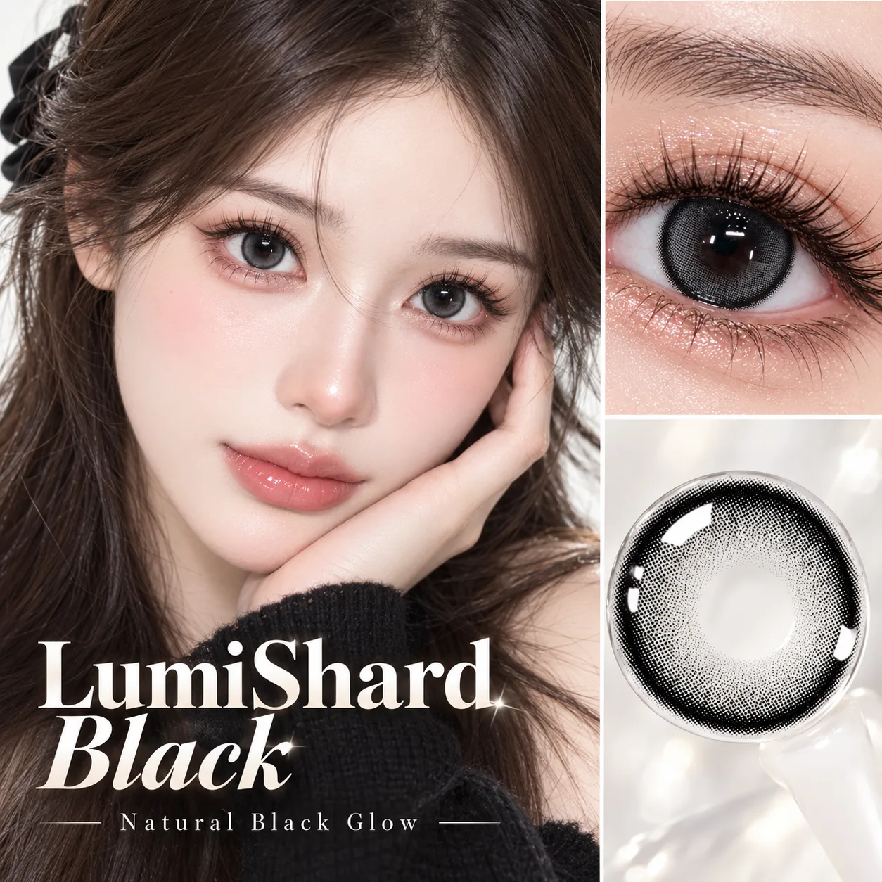 Lensora Studio Lovely Black Daily Colored Contact Lenses ブラック ワンデー カラコン 4