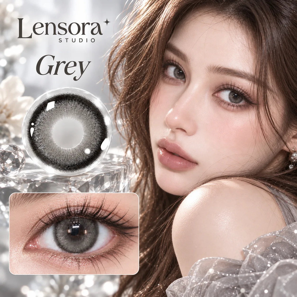 Aurea Dollydream Grey Half-Yearly Colored Contact Lenses Grey Half-Yearly farbige Kontaktlinsen