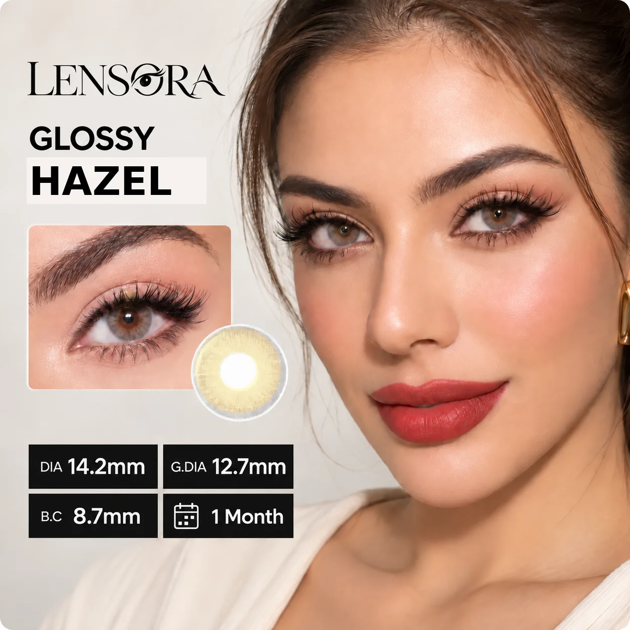 Lensora Studio Lovely Hazel Monthly Colored Contact Lenses Pink Monatslinsen farbige Kontaktlinsen