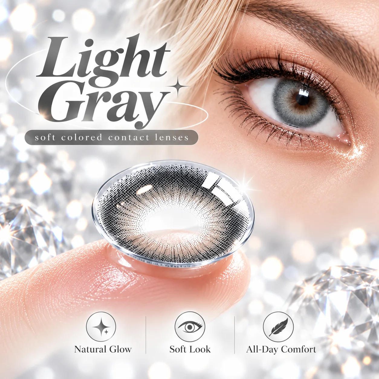 Lensora Studio Air Grey Monthly Colored Contact Lenses Grey Monthly colour contact lenses 2