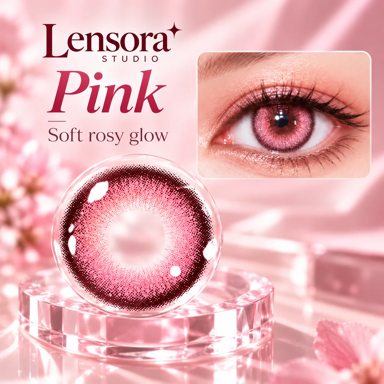 NOVA EYE Flipped Pink Half-Yearly Colored Contact Lenses Pink Half-Yearly farbige Kontaktlinsen 2