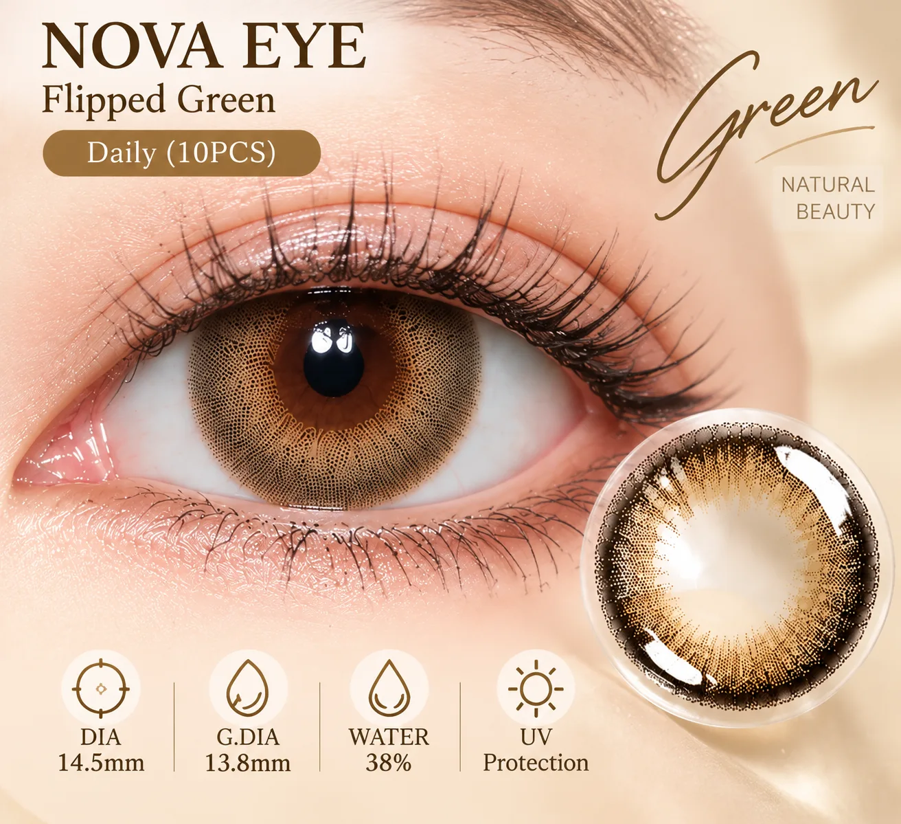 NOVA EYE Flipped Pink Daily Colored Contact Lenses Pink Tageslinsen farbige Kontaktlinsen 5