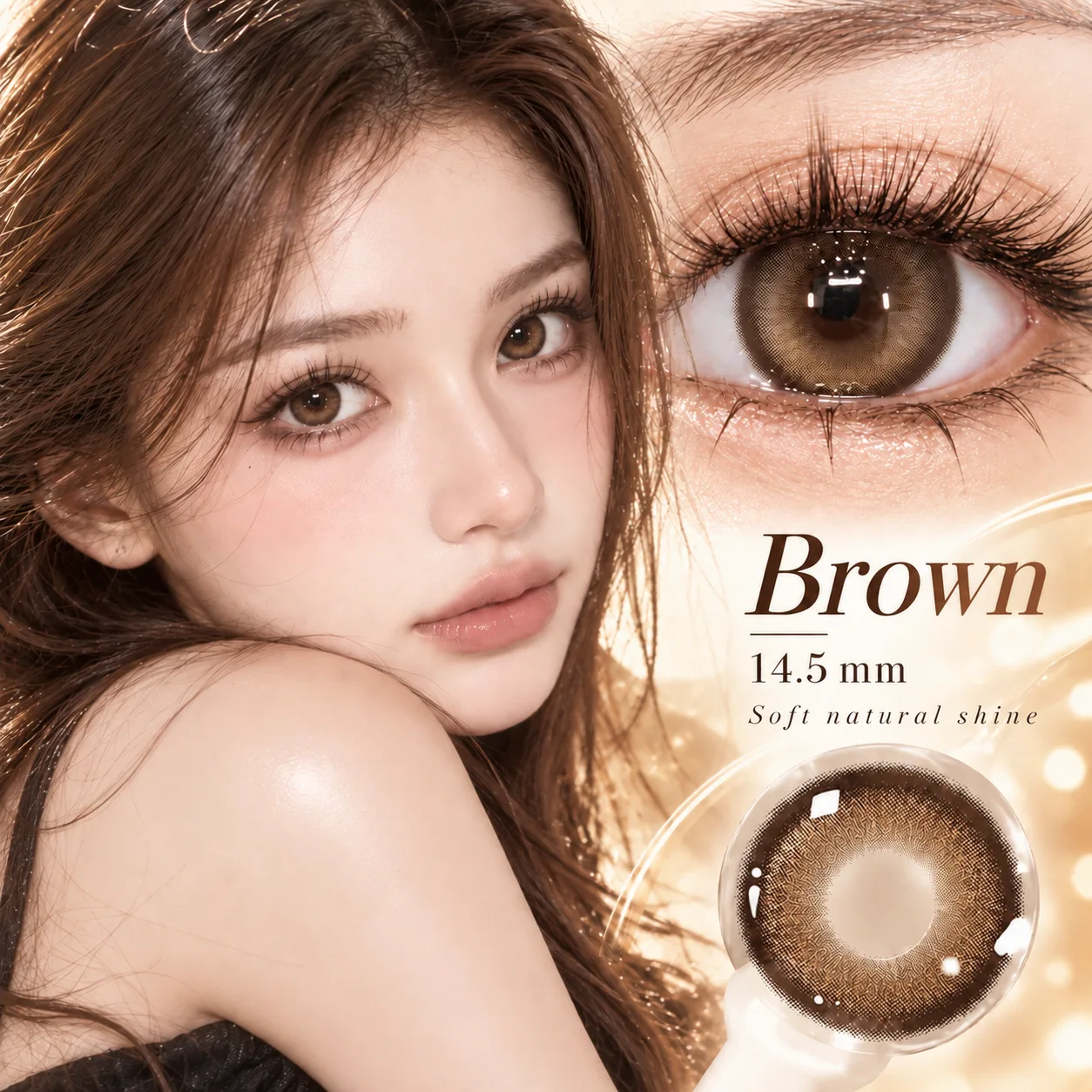 Lensora Studio Lovely Brown Daily Colored Contact Lenses Brown Tageslinsen farbige Kontaktlinsen