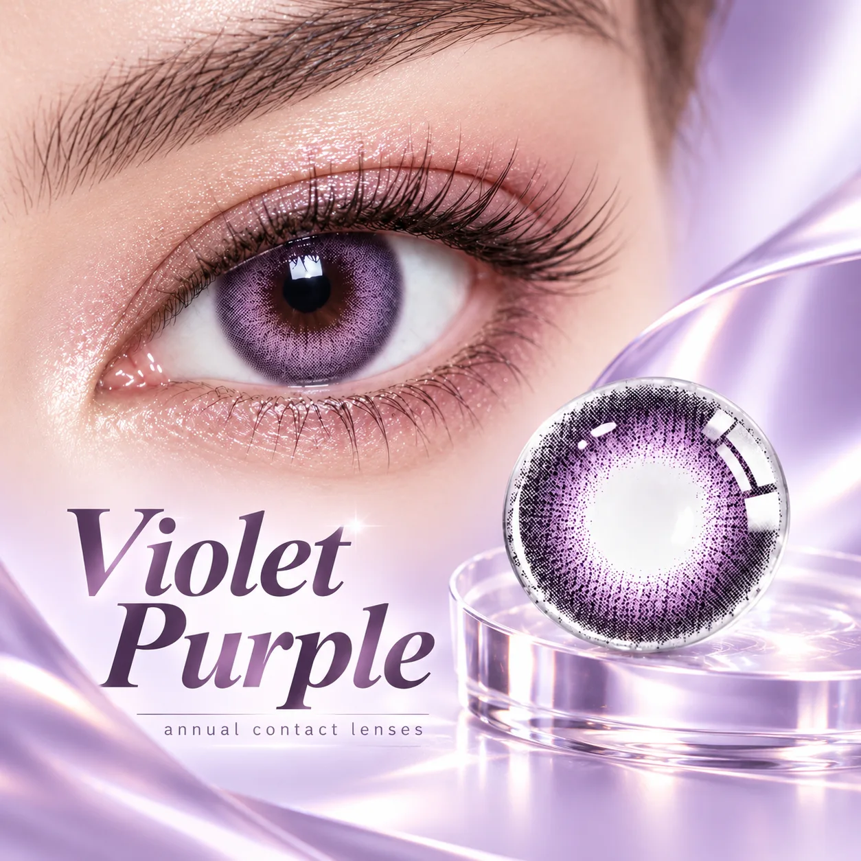 Lensora Studio Lovely Purple Purple Daily colored contact lenses 2