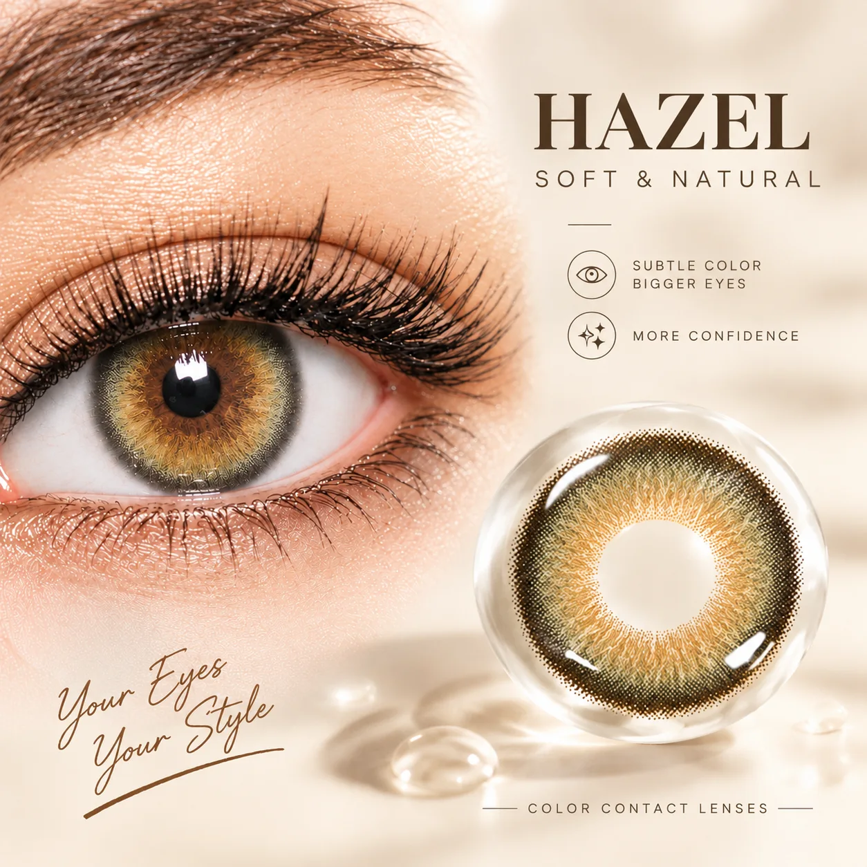 Aurea Halo Series Daily Colored Contact Lenses ブラウン ワンデー カラコン 5