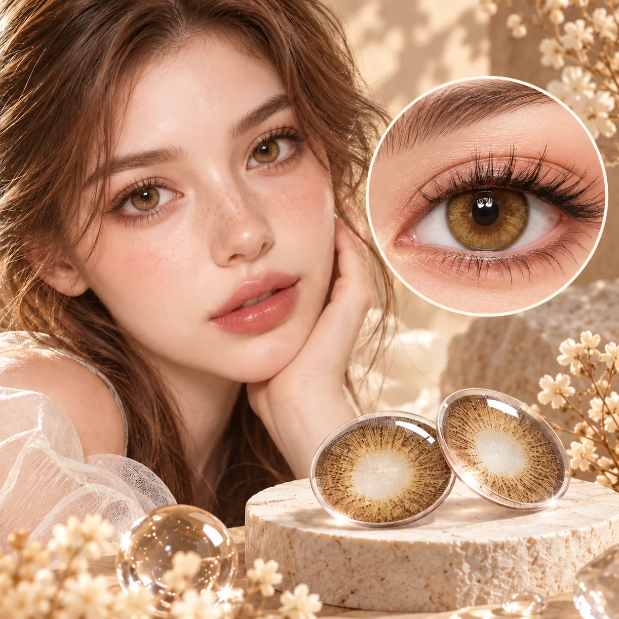 Aurea Dollydream Chocolate Brown Monthly Colored Contact Lenses Purple Monatslinsen farbige Kontaktlinsen