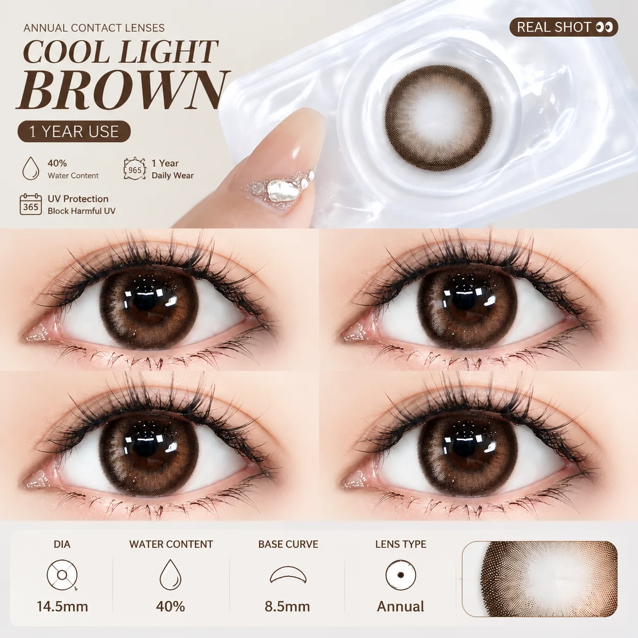 NOVA EYE Flipped Green Daily Colored Contact Lenses グリーン ワンデー カラコン 5