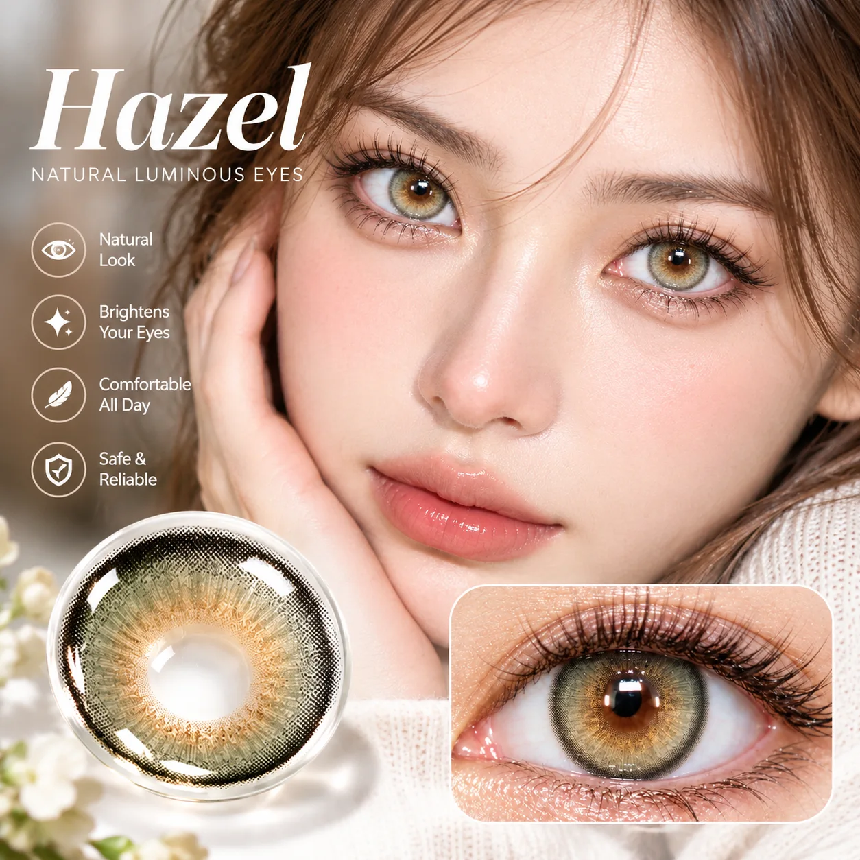 Aurea Halo Series Daily Colored Contact Lenses ブラウン ワンデー カラコン 4