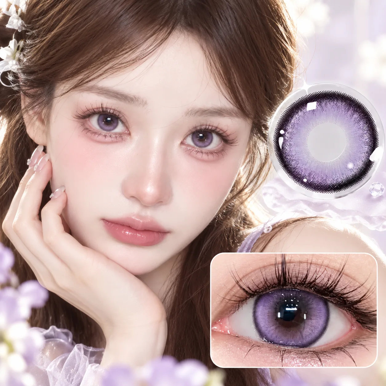 NOVA EYE After School Purple Daily Colored Contact Lenses Purple Daily coloured contact lenses 4
