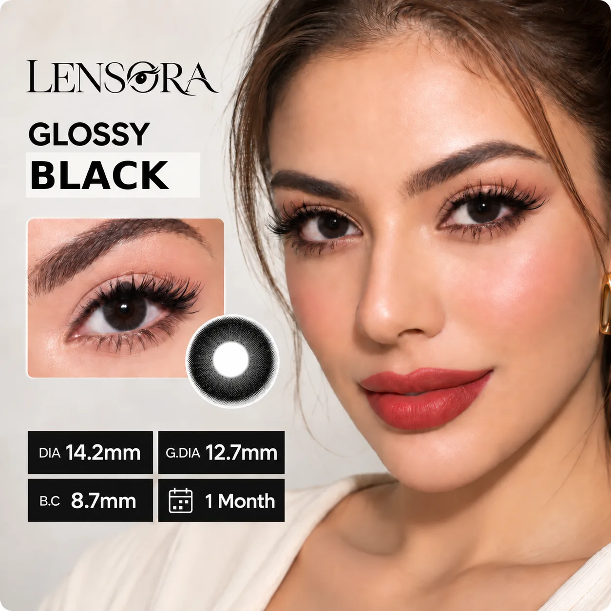 Aurea Dollydream Black Monthly Colored Contact Lenses Blue Monatslinsen farbige Kontaktlinsen