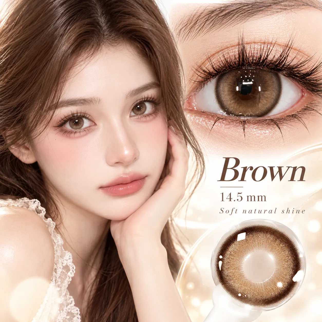 NOVA EYE Flipped Brown Daily Colored Contact Lenses Brown Tageslinsen farbige Kontaktlinsen
